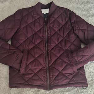 AEROPOSTALE quilted Bomber Jacket XS Burgundy Puffer Winter Coat